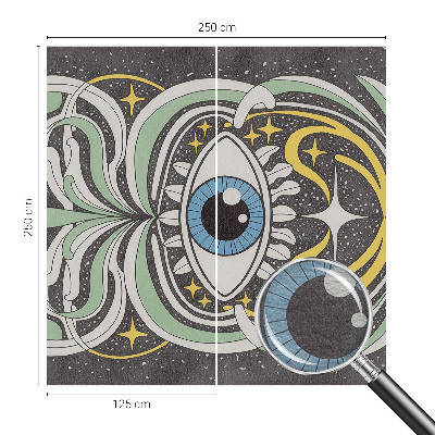 Wallpaper mural for living room with a symmetrical eye pattern