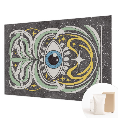 Wallpaper mural for living room with a symmetrical eye pattern