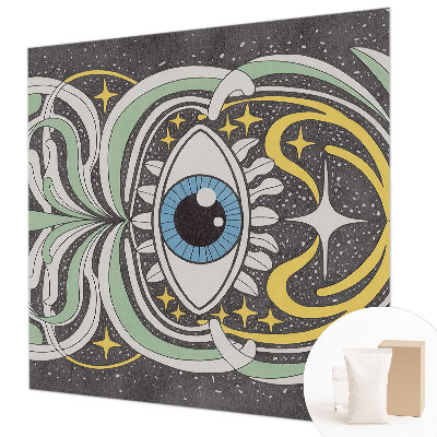 Wallpaper mural for living room with a symmetrical eye pattern