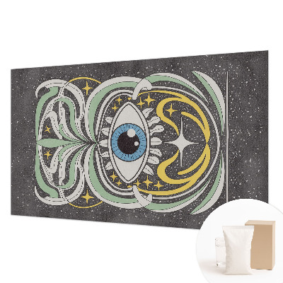 Wallpaper mural for living room with a symmetrical eye pattern