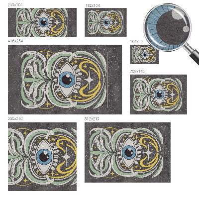 Wallpaper mural for living room with a symmetrical eye pattern