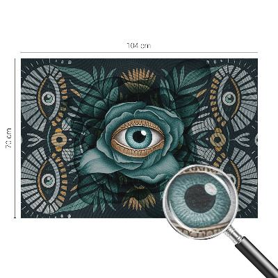 Bedroom wall mural wallpaper with a flower eye design