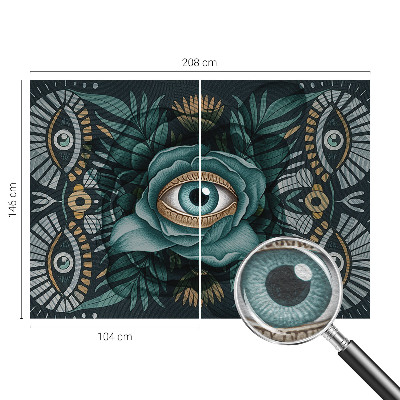 Bedroom wall mural wallpaper with a flower eye design