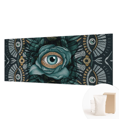 Bedroom wall mural wallpaper with a flower eye design