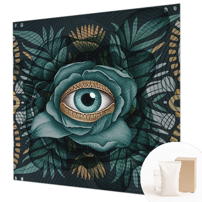 Bedroom wall mural wallpaper with a flower eye design