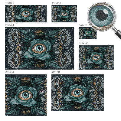 Bedroom wall mural wallpaper with a flower eye design