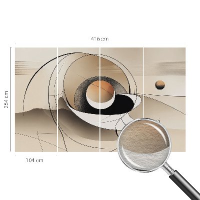 Wall mural for living room with a harmonious abstract design