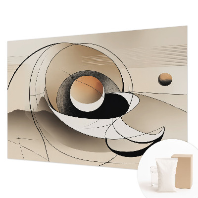 Wall mural for living room with a harmonious abstract design