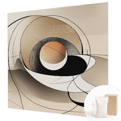 Wall mural for living room with a harmonious abstract design