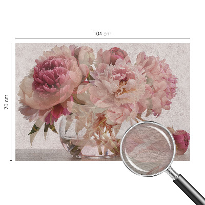 Large wall mural featuring a peony charm design