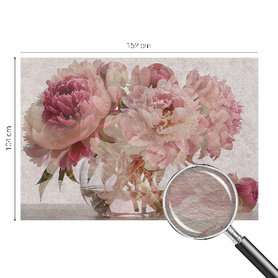 Large wall mural featuring a peony charm design