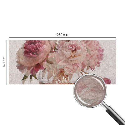 Large wall mural featuring a peony charm design