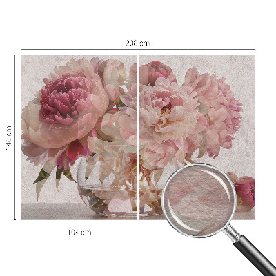 Large wall mural featuring a peony charm design
