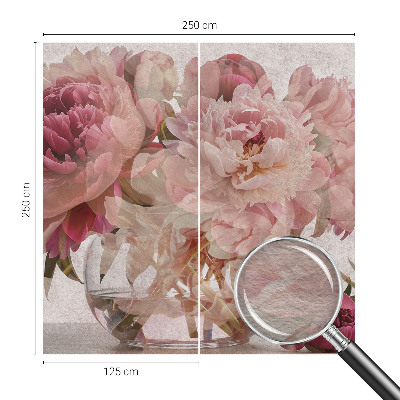 Large wall mural featuring a peony charm design