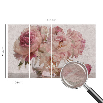Large wall mural featuring a peony charm design