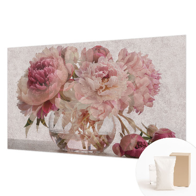 Large wall mural featuring a peony charm design