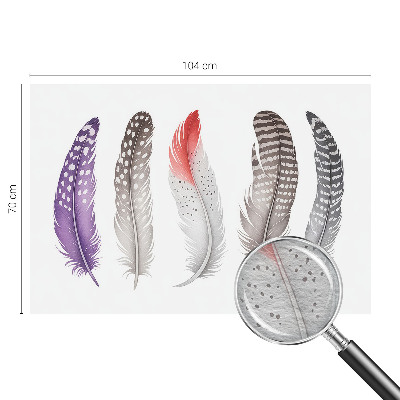 Large wallpaper mural with a patterned feather design