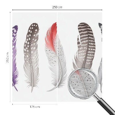 Large wallpaper mural with a patterned feather design