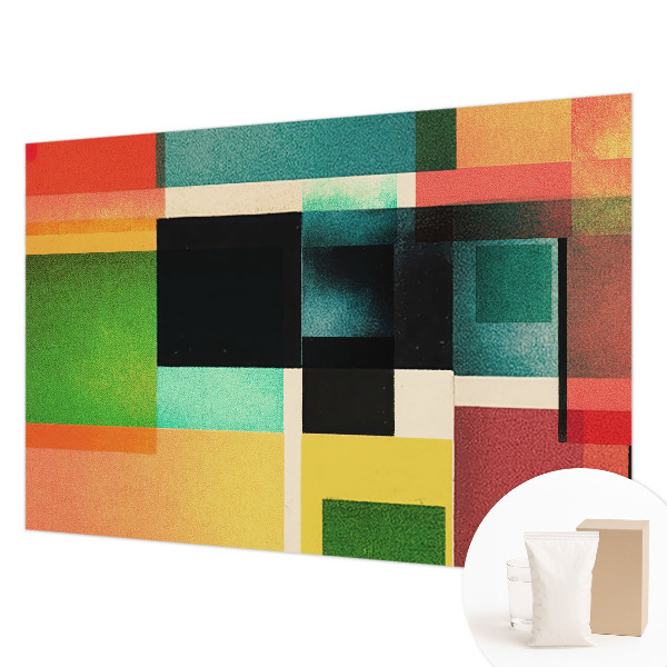 Custom size wall mural with a geometric abstraction design