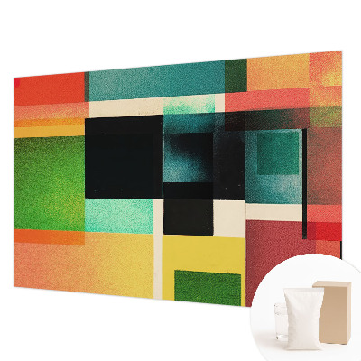 Custom size wall mural with a geometric abstraction design