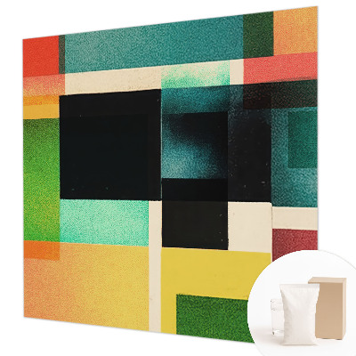 Custom size wall mural with a geometric abstraction design