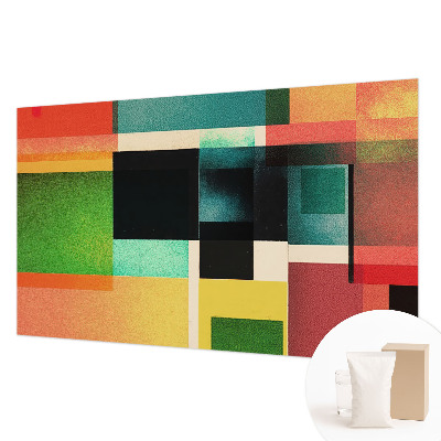 Custom size wall mural with a geometric abstraction design