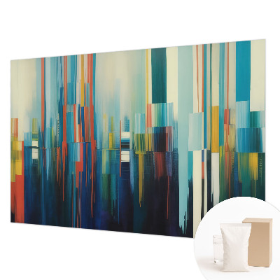 Large wall mural wallpaper with an abstract striped design