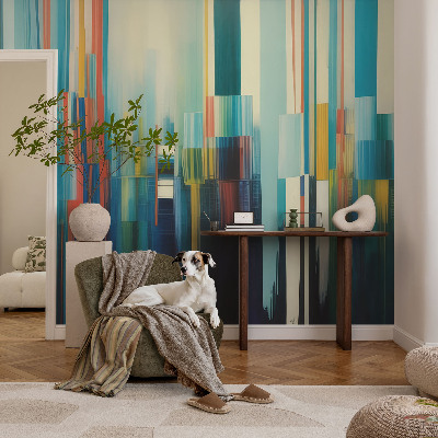 Large wall mural wallpaper with an abstract striped design
