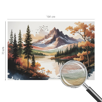 Modern wall mural with an autumn mountain motif