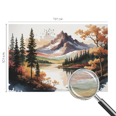 Modern wall mural with an autumn mountain motif