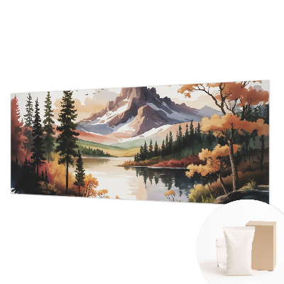 Modern wall mural with an autumn mountain motif