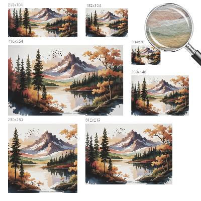 Modern wall mural with an autumn mountain motif