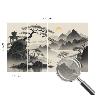 Modern wall mural for bedroom Eastern landscape