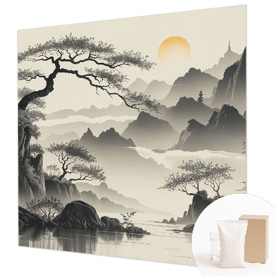 Modern wall mural for bedroom Eastern landscape