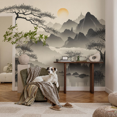 Modern wall mural for bedroom Eastern landscape