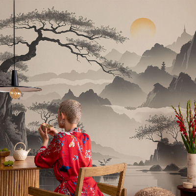 Modern wall mural for bedroom Eastern landscape