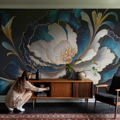 Modern wall mural for living room Floral pattern