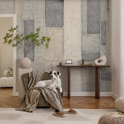 High quality wall mural wallpaper with a geometric mosaic design