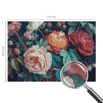 Decorative wall mural for living room with colorful flower motif