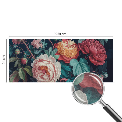 Decorative wall mural for living room with colorful flower motif