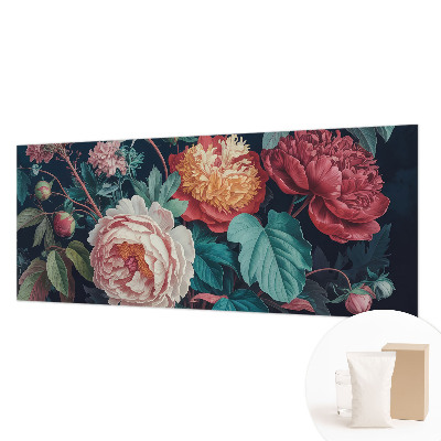 Decorative wall mural for living room with colorful flower motif