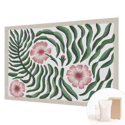 Premium photo wallpaper with a floral and leafy pattern