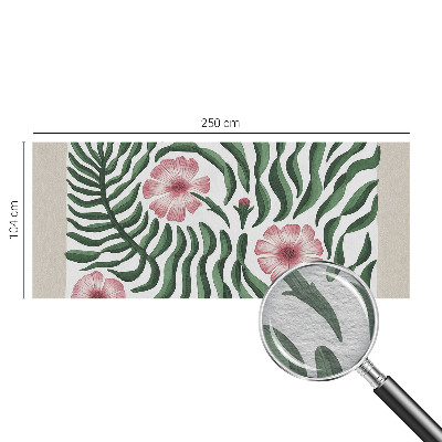 Premium photo wallpaper with a floral and leafy pattern