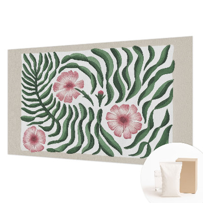Premium photo wallpaper with a floral and leafy pattern