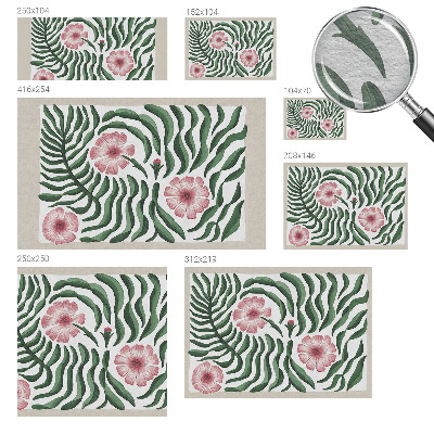Premium photo wallpaper with a floral and leafy pattern