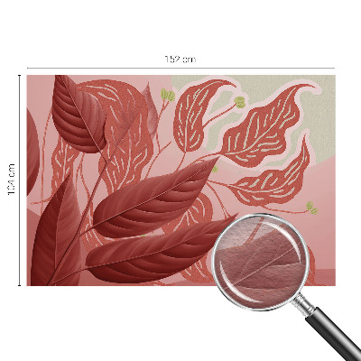 Non-woven wall mural with an organic leaves pattern