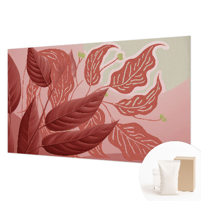 Non-woven wall mural with an organic leaves pattern