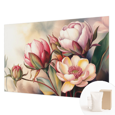 Wall mural with a bouquet of flowers design