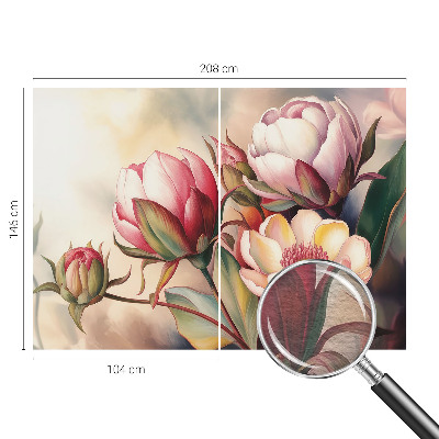 Wall mural with a bouquet of flowers design