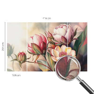 Wall mural with a bouquet of flowers design